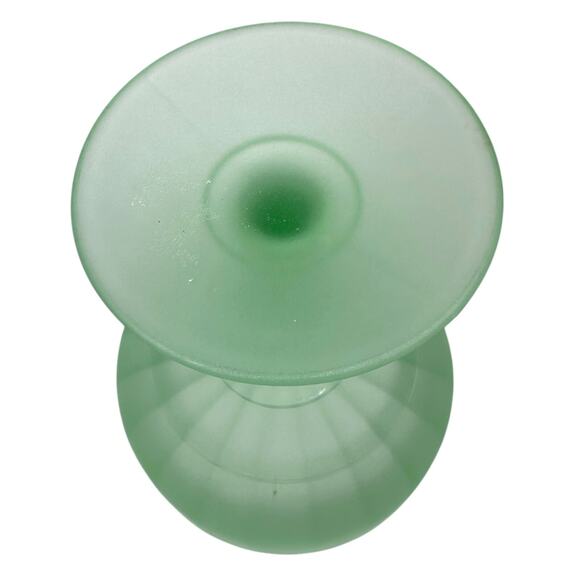 Beaumont Satin Frosted Glass Compote Pedestal Lidded Candy Dish 8.75" Green - Picture 7 of 10